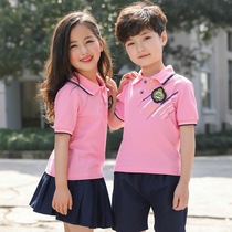 Kindergarten garden clothing summer short sleeve suit British style Primary School uniforms Summer childrens sportswear Cotton