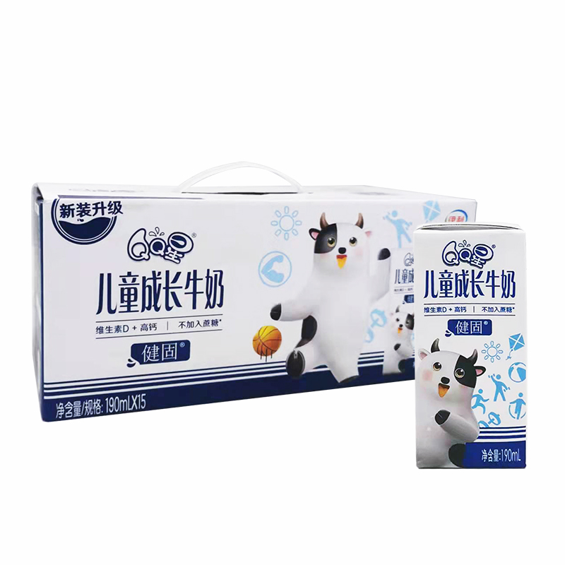 Erie Jiangsu QQ Star Children Growth Milk 190ml*15 Pack Tips Gift Box Student Child Milk