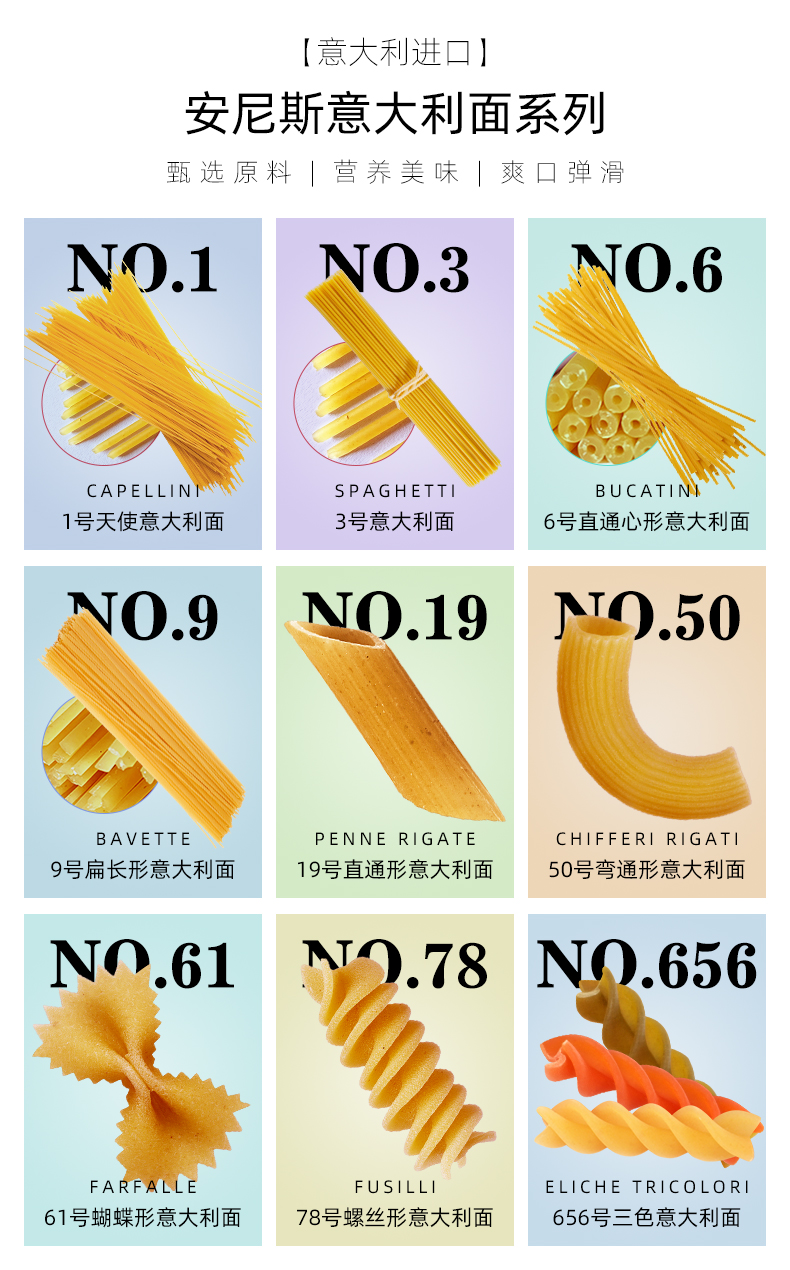 意大利进口 Agnesi 安尼斯 意大利面 500g*2袋 图2