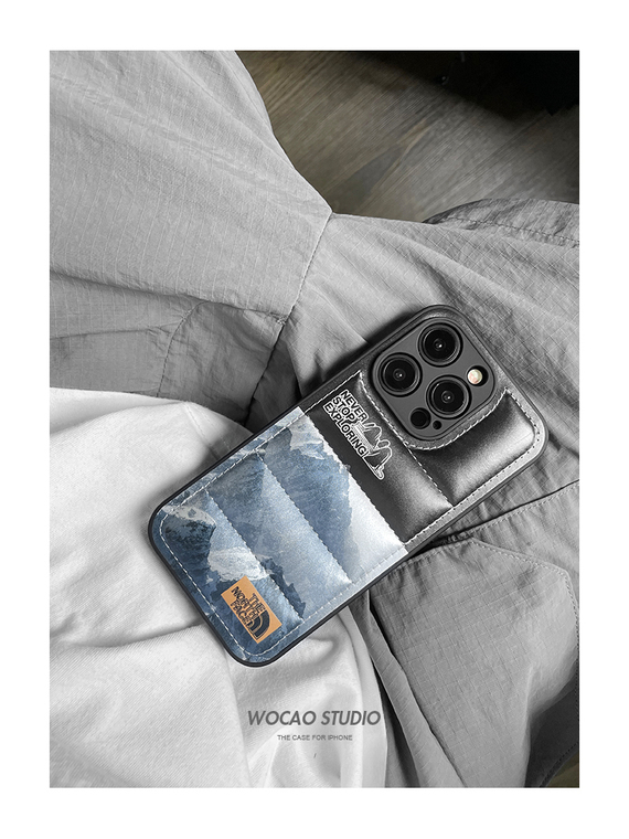 Never Stop Exploring The North Face Puffy Puffer Down Jacket 15, 14, 13, 12, 11 iPhone Case