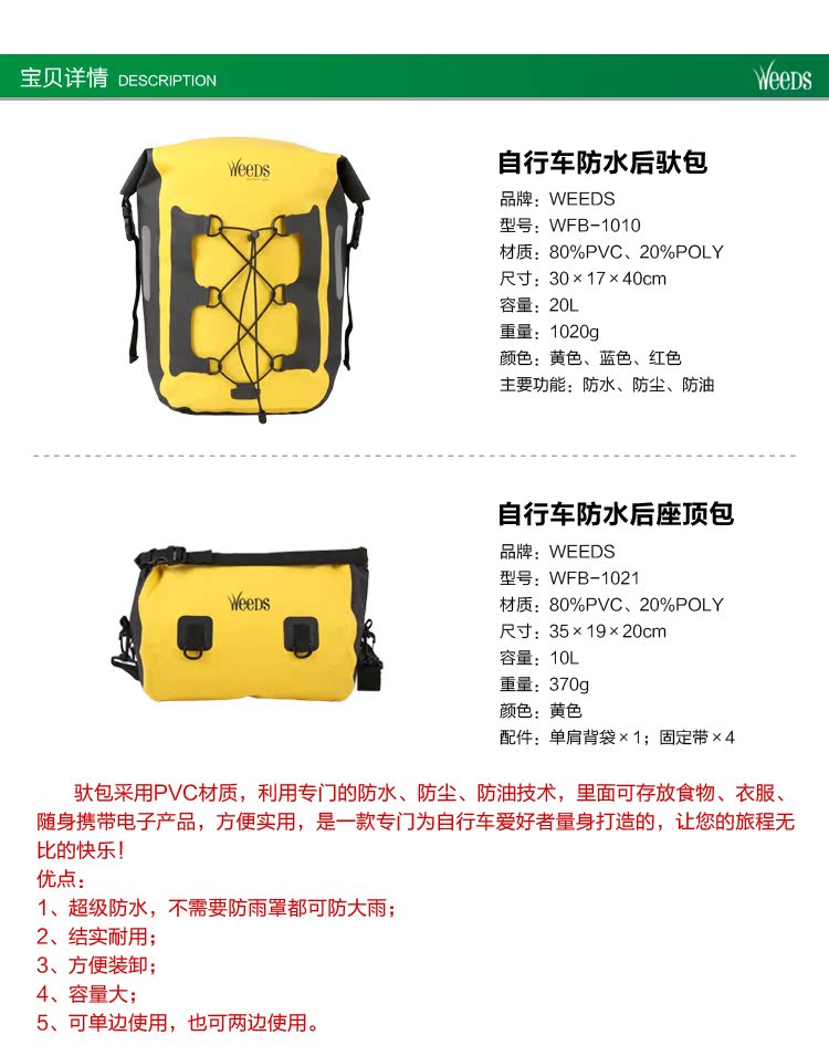 Sacoche pour vélo mixte WEEDS - Ref 2217314 Image 22