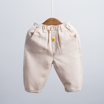Boys pants spring and summer 2021 new style little boy autumn Western style thin Korean version trousers cotton and hemp childrens casual pants