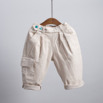 Boys casual pants spring 2020 new Korean version of the foreign style childrens pants spring and autumn trousers childrens fashion cotton and hemp