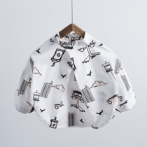 Little boy boys  shirts Childrens new casual thin tops Foreign personality baby spring and autumn stand-up collar shirts tide