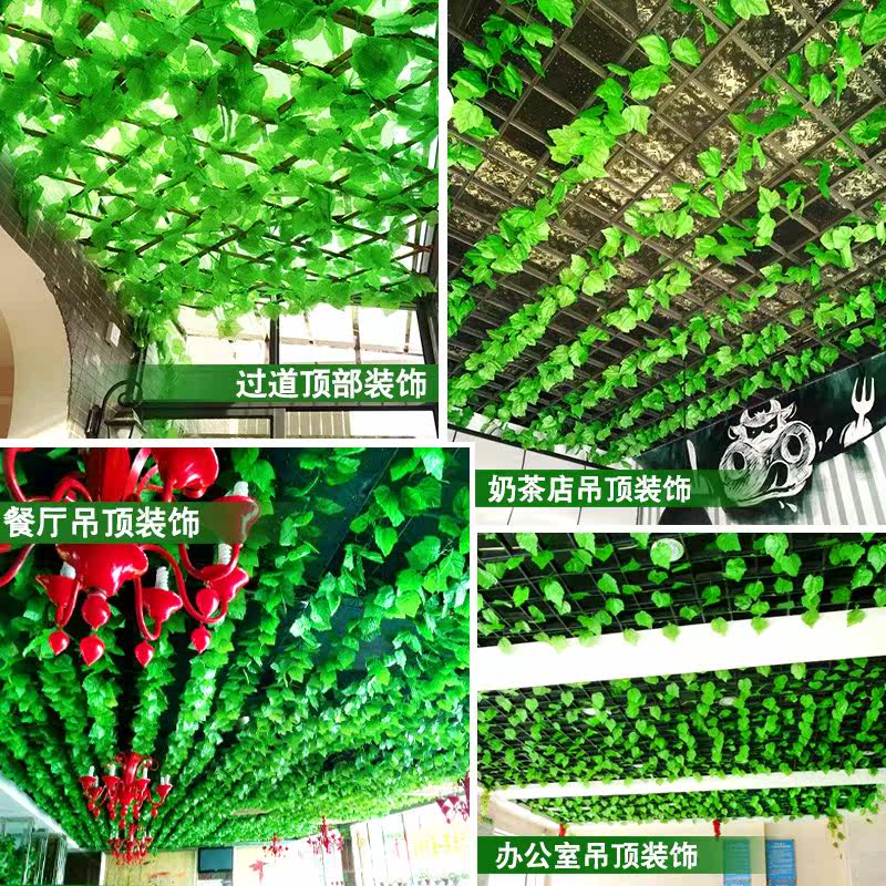 装饰爬藤用小清新葡萄叶藤条假艺术绿植室内外,寝室植物一条