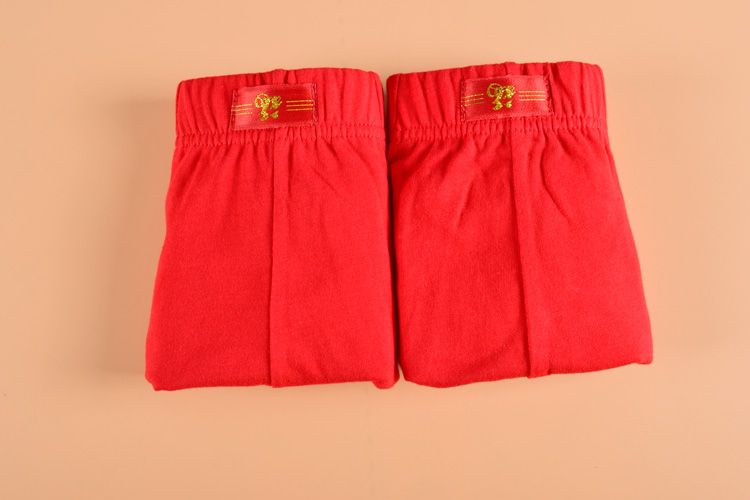 Siêu thị 100% cotton cotton đỏ đỏ tam giác đỏ nam đồ lót ở eo mỏng cotton thoáng khí quần lót cotton