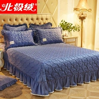 Châu Âu quilting giường bông bao gồm tấm dày một mảnh luật dày Levin nhung đống giường váy pha lê - Trải giường bộ drap giường giá rẻ