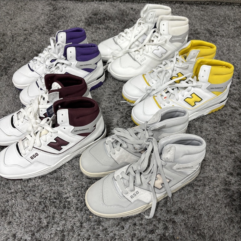 New Balance Nb 650 R Leather Retro Basketball Shoes Without Shoe Box, Default with Minor Flaws