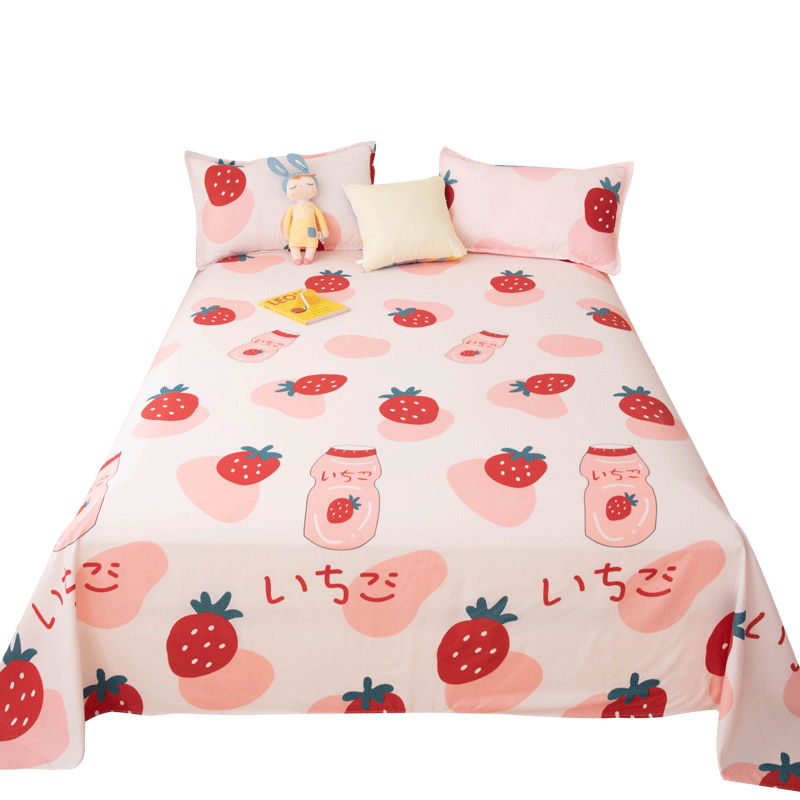 Washed cotton student girls' double children's brushed sheets
