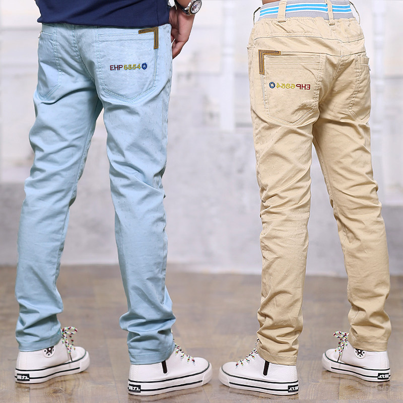 Boy summer pants summer clothing CUHK children slim fit pants boy casual anti-mosquito pants loose children cotton linen pants summer