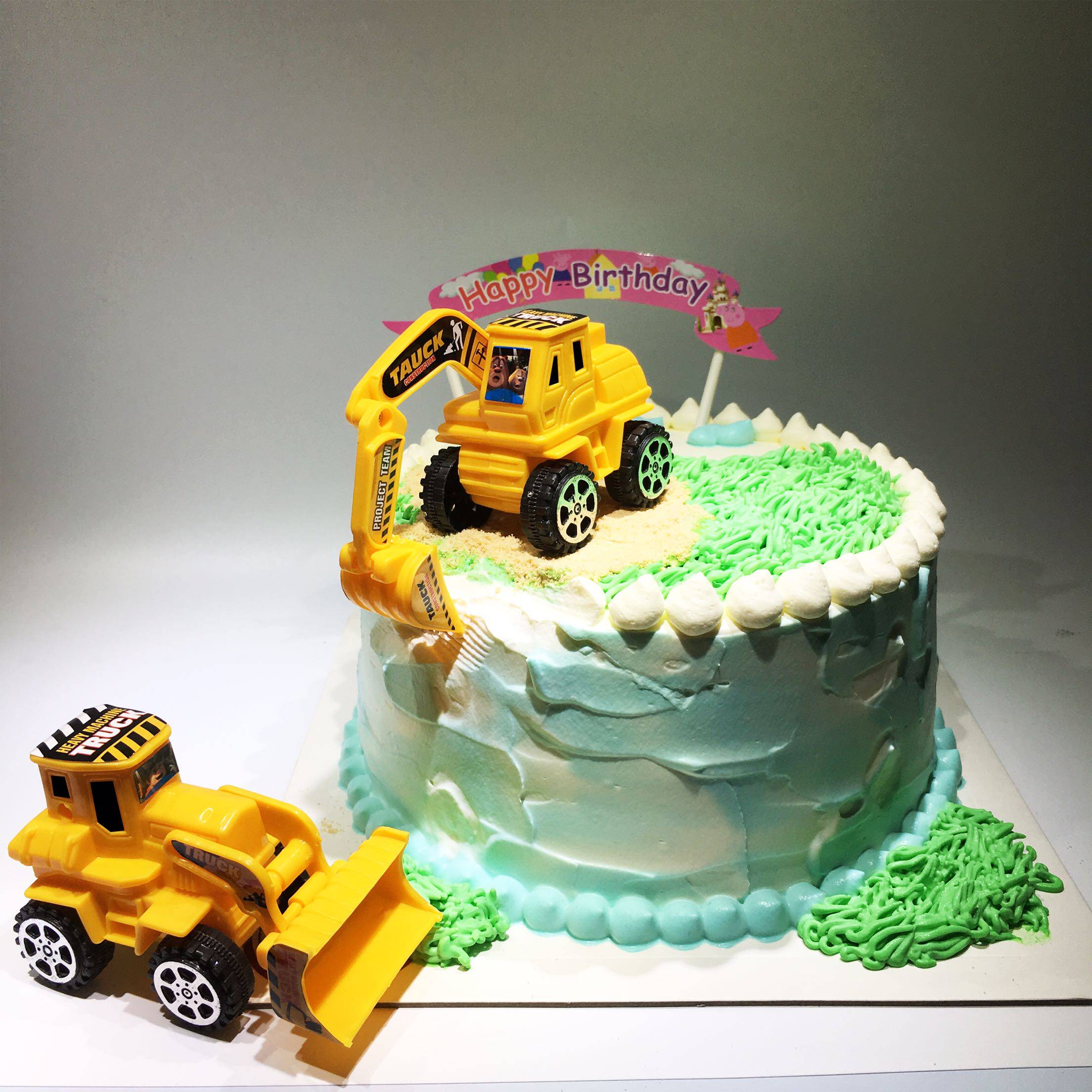 Series of engineering car excavators cake decoration cake swing pieces