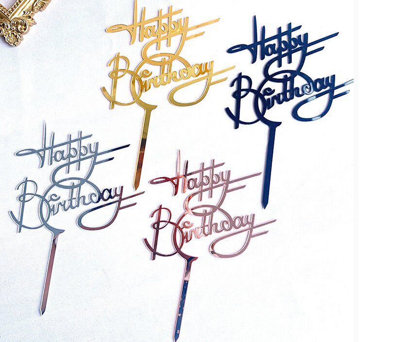 Net red with the same right angle acrylic birthday cake card manufacturers direct supply happy birthday cake decoration
