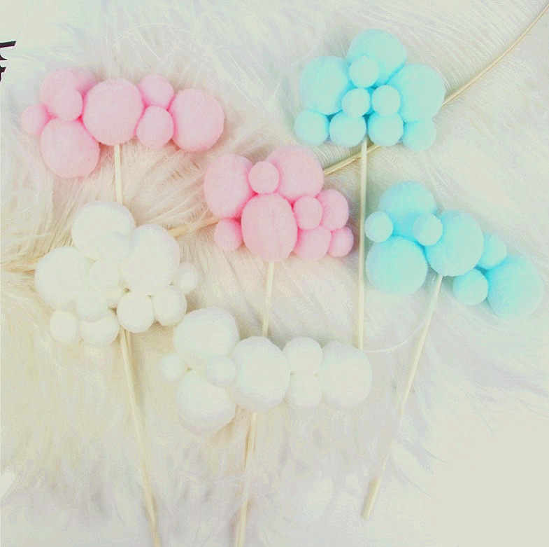 Beautiful cake decoration plug-in small fresh and soft cute large cloud three-dimensional cloud cake decoration card