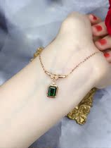 1 55 karat green tourmaline choker 18K rose gold green group Diamond graphite lv zu mu emerald necklace