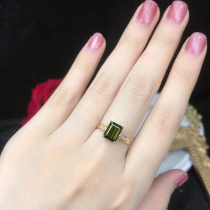 Top Jewels Natural Green Beers Ring Female 18k gold matching diamond minimalist Delicate Authentic book Shunfeng