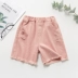 Quần short denim cô gái mùa hè mỏng năm 2020 mới cạp cao rộng rãi trẻ em trung niên quần hot quần tây phong cách quần năm điểm - Quần jean Quần jean