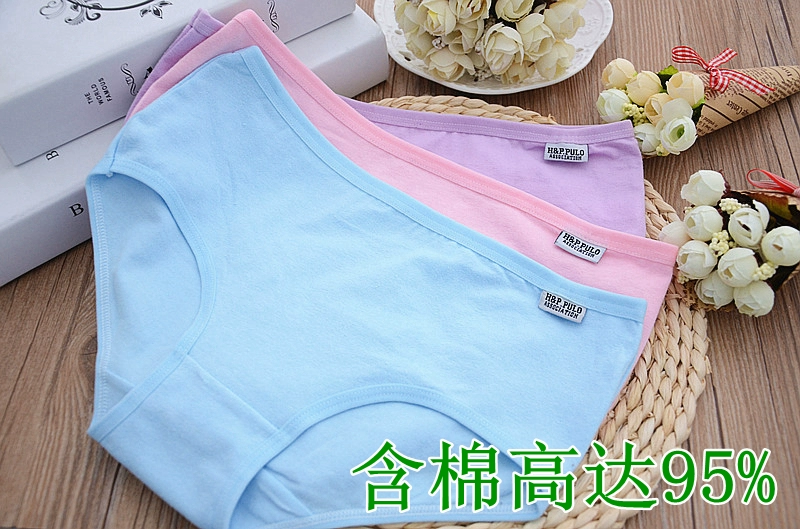 10 bộ đồ lót nữ bằng vải cotton mid-eo cotton 100% cỡ lớn cho sinh viên quần lót su