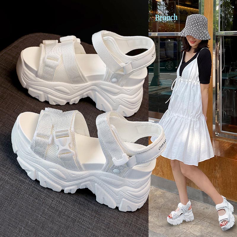 Stars same sports sandals 2021 summer magic stick inside thick soles of female shoes pine thick soles