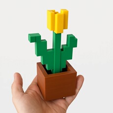 3D модель члена маятник 3d打印mc我的世界游戏周边玫瑰花郁金香植物盆栽创意摆件玩具礼物