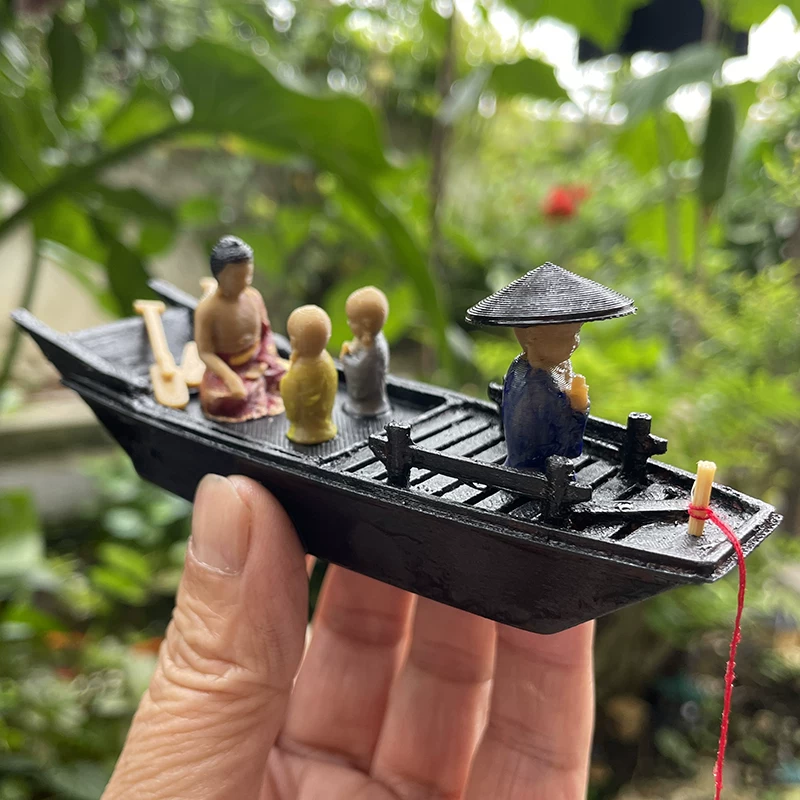Черный навесной аквариум для Jiangnan с рыбками, декоративная микро-ландшафтная водная вставка, водоем из искусственных камней, декор для аквариума