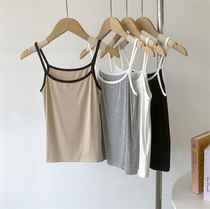 Soft and waxy modal feel contrasting color inner wear and outer suspender top for women simple slim fit elastic suspender top