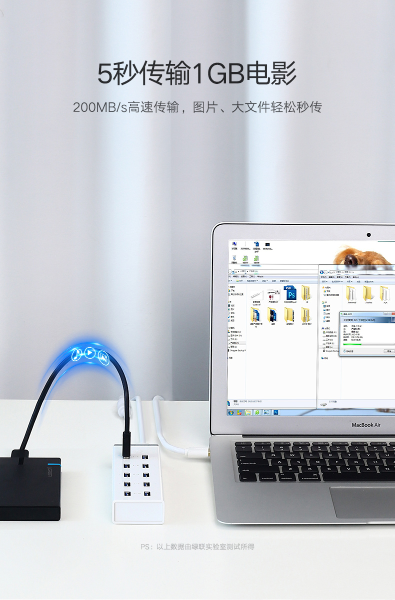 USB3.0HUB xanh kết hợp với sức mạnh 10 Tốc độ cao mở rộng giao diện máy tính đa splitter USB3.0 Hub - USB Aaccessories cáp kết nối ổ cứng hdd