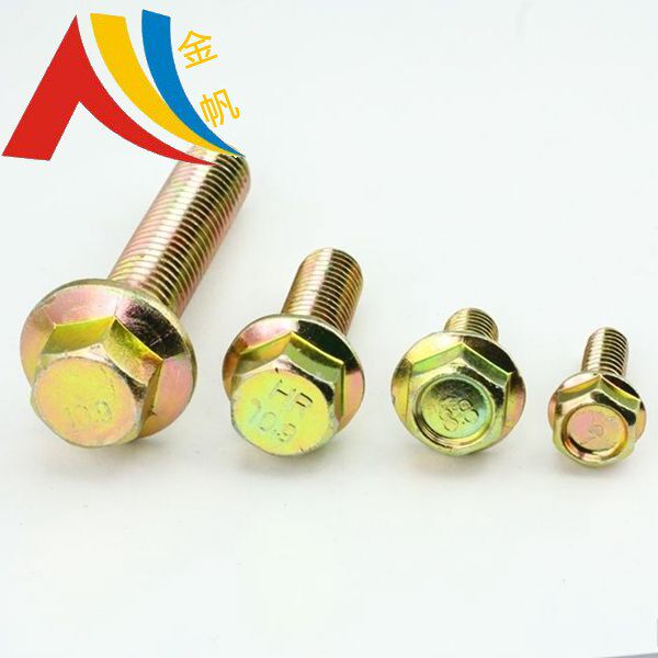  M8 high strength flange face bolt 10 9 grade galvanized hexagonal non-slip toothed flange screw
