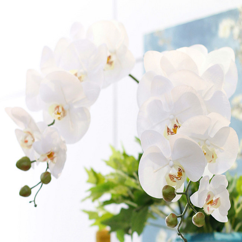 High quality white butterfly orchid simulation flower single high-end piece living room fake flower plug wedding decoration dining table
