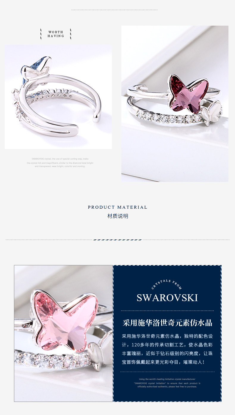 Bague Femme BLANCHE  BLANC en Cristal autrichien - Ref 3088440 Image 17