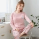 Bộ đồ ngủ nữ mùa xuân và mùa thu cotton dài tay phù hợp với phiên bản Hàn Quốc của những chiếc áo khoác ngoài dễ thương dành cho nữ mùa đông