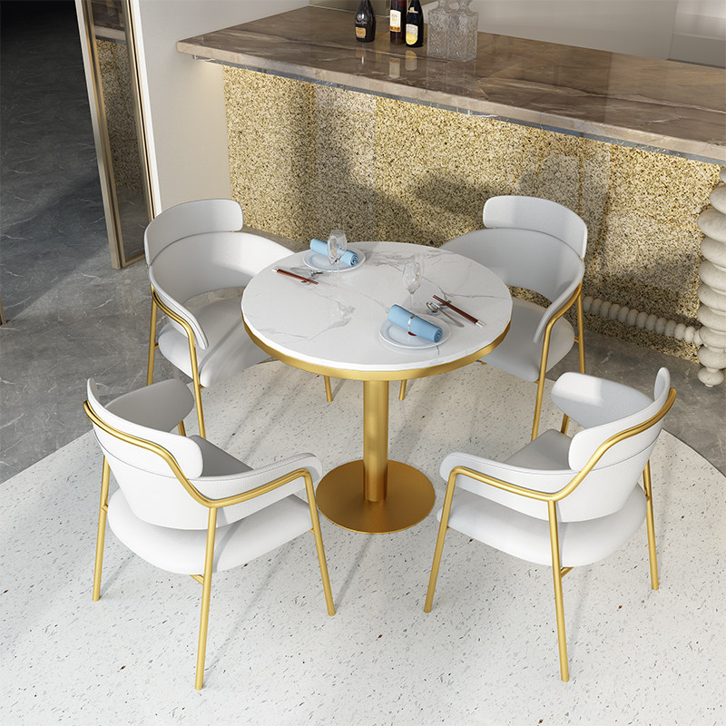 Negotiating table and chairs portfolio sales office reception of light extravagant modern online red leisure rock plate small round table business rest area-Taobao