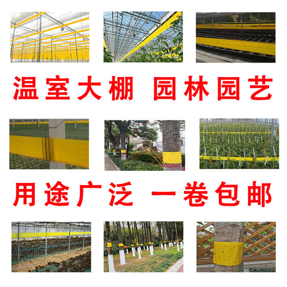 Garden Insect Trap Tape, Double-Sided Yellow and Blue Insect Repellent Tape, Specialized for Fruit Trees, Greenhouses, and Tea Gardens, Aphid Trapping Tape