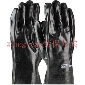 Oil resistant anti-slip waterproof PVC glossy coating Lauprotect gloves Work protective rubber Industrial Operation Mechanical anti-fouling