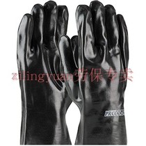Oil resistant anti-slip waterproof PVC glossy coating Lauprotect gloves Work protective rubber Industrial Operation Mechanical anti-fouling