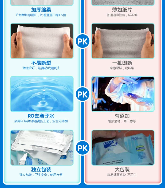 Khăn lau cho bé Bei Shuang Meier 10 10 gói nhỏ Gói độc lập cho bé sơ sinh độc đáo Khăn ướt mềm đặc biệt các loại đồ dùng sơ sinh