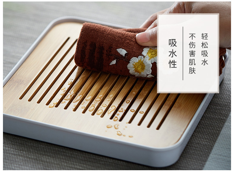 Lu Changming cotton và khăn trà lanh khăn nồi dày thấm bàn trà rag thêu cách nhiệt chống vảy vuông đặt phụ kiện - Trà sứ bộ bình trà