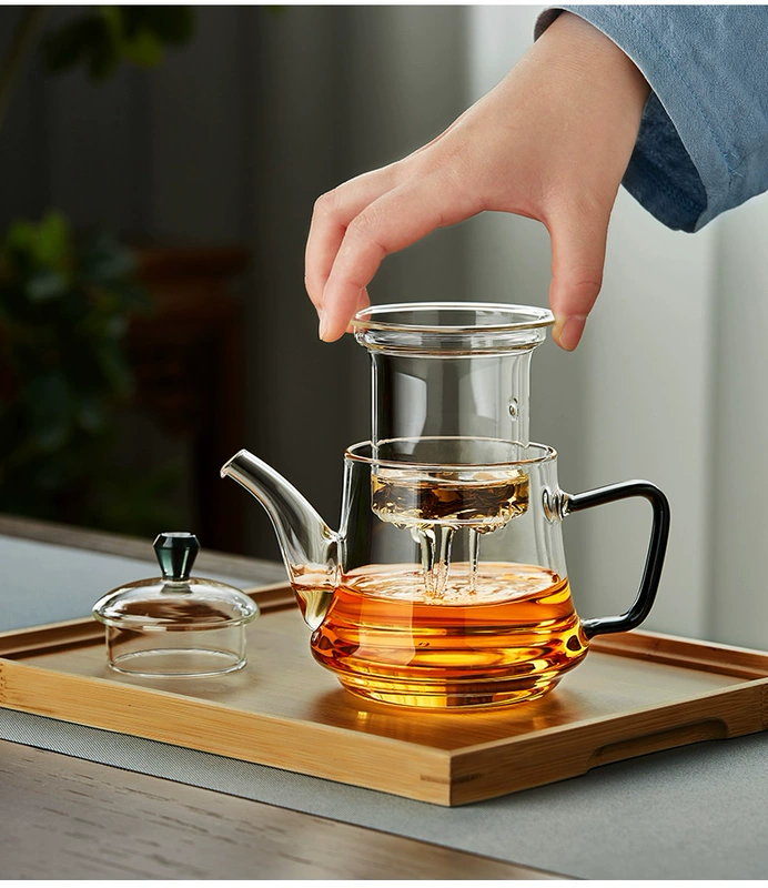 Ấm Trà Nhỏ Thủy Tinh Chịu Nhiệt Độ Cao Lọc Ấm Trà Trà Đen Bộ Trà Pha Trà Cá Nhân Nồi Đơn Trà Bộ Cốc tách trà thuỷ tinh