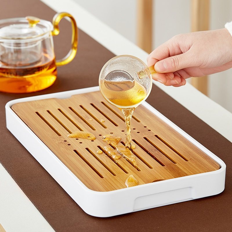 Green Chang Ming Bamboo Tea Plate Mini Dry Dry Tea Table Storage Small Tea Tablet Tray Japanese Simple Household Small Tea Sea