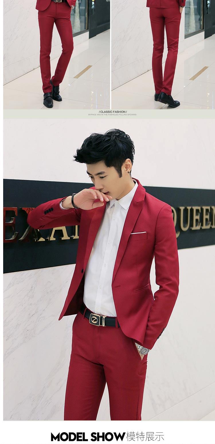 Bộ đồ vest nam hai mảnh kinh doanh phù hợp với chuyên nghiệp Tây trang trí body chú rể quần sooc nam