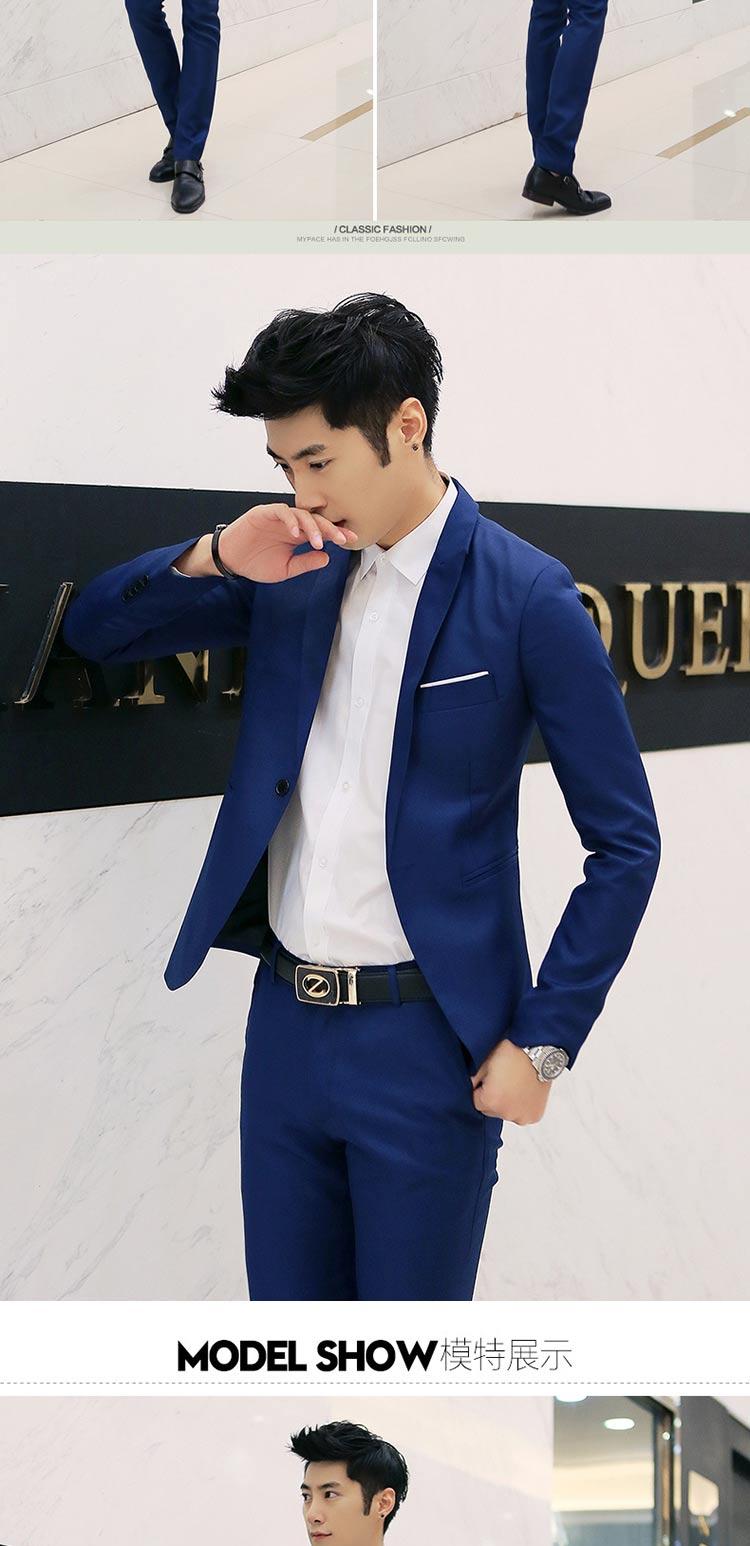 Bộ đồ vest nam hai mảnh kinh doanh phù hợp với chuyên nghiệp Tây trang trí body chú rể quần sooc nam