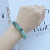 Emerald jade bracelet natural girl fine princess Wangfu ice species light green floating flower ice flower hibiscus bracelet