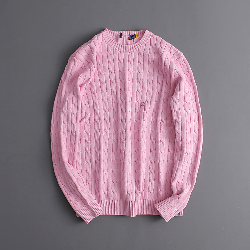 10 New Colors of Unisex Long-Sleeved Round-Neck Cable Knit Sweaters, Loose-Fitting Knitwear 10 New Colors of Unisex Long-Sleeved Round-Neck Cable Knit Sweaters, Loose-Fitting Knitwear