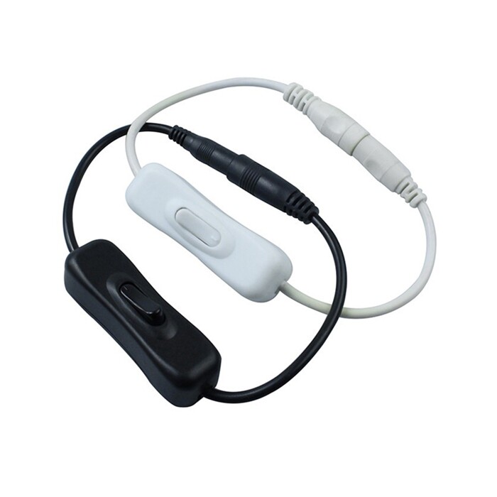 LED light strip lamp with connecting wire with switch male connector DC Welding Free Power Transfer Line DIY Accessories