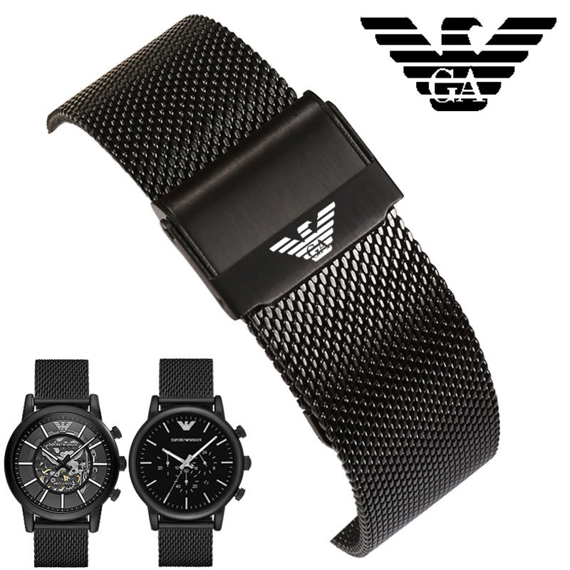 Armani Watch Strap Original Steel Strap Men's Black Warrior Ar60008 1981 1970 0389 0382 Watch Chain Armani Watch Strap Original Steel Strap Men's Black Warrior Ar60008 1981 1970 0389 0382 Watch Chain