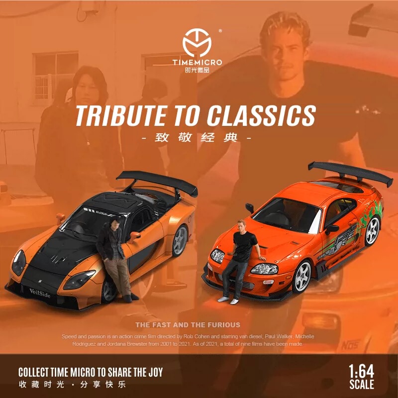 Tm1:64 Mazda Rx-7 Veilside Fast and Furious Simulation Alloy Car Model Collectible Ornament