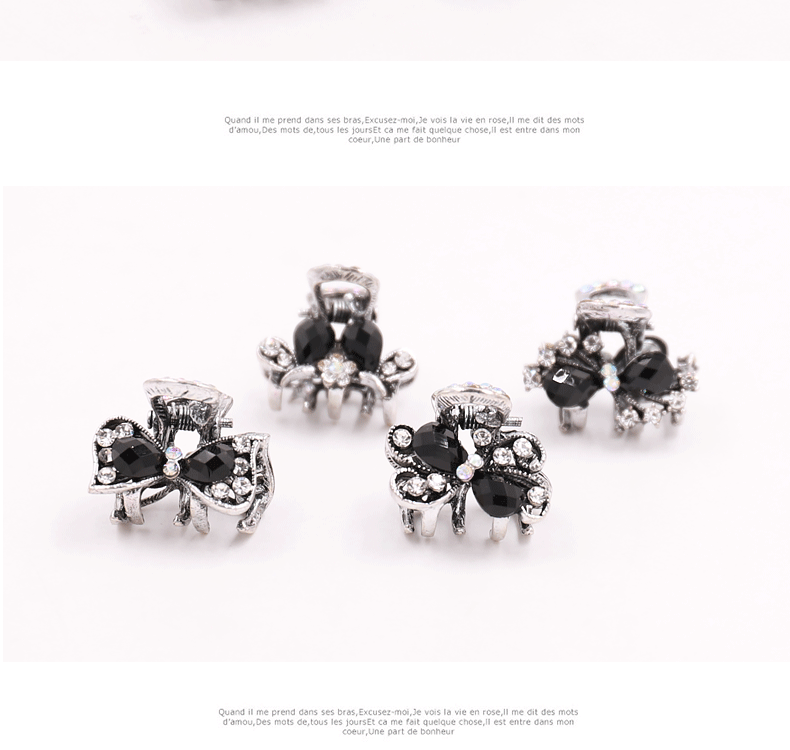 尚 accessories phụ kiện tóc người lớn tiara Hàn Quốc thanh lịch top clip nhỏ tóc mái kẹp tóc nhỏ bắt clip đen phụ kiện tóc ngắn