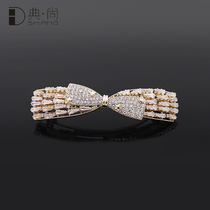 Clip headdress hairclip 2021 new spring clip back head female top clip Korean rhinestone hairpin cross clip horsetail clip