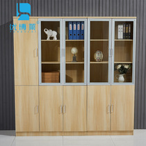  Factory direct sales office file cabinet Modern simple wooden office bookcase Office multi-grid locker