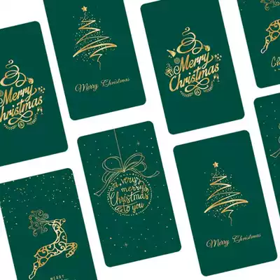 Korean creative half-fold Christmas blessing greeting card to send employees business diy message small card with envelope