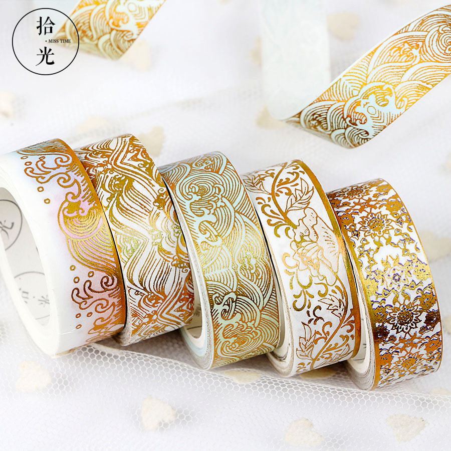 ten light bronzed series of gold handbills and paper adhesive tape fairy clouds surf with red decoration sticker adhesive tape